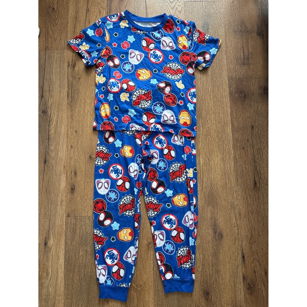 Marvel Spidey and His Amazing Friends Blue Pajama Set Boys Size 7 Spiderman PJs